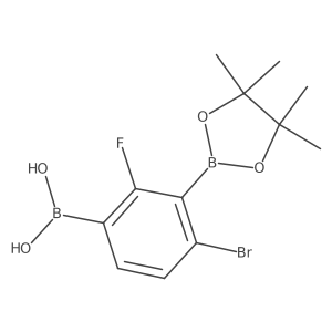 3-Borono-6-bromo-2-fluorophenylboronic acid pinacol ester Structure