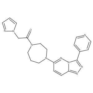 2-(1H-pyrazol-1-yl)-1-{4-[3-(pyridin-4-yl)-[1,2,4]triazolo[4,3-b]pyridazin-6-yl]-1,4-diazepan-1-yl}ethan-1-one Structure