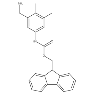 (9H-fluoren-9-yl)methyl N-[3-(aminomethyl)-5-iodo-4-methylphenyl]carbamate结构式