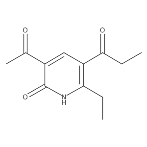 3-acetyl-6-ethyl-5-propanoyl-1H-pyridin-2-one结构式