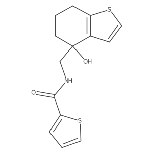 N-[(4-hydroxy-4,5,6,7-tetrahydro-1-benzothiophen-4-yl)methyl]thiophene-2-carboxamide结构式