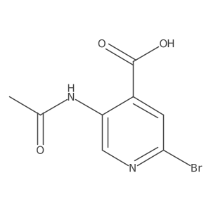 2-Bromo-5-acetamidopyridine-4-carboxylic acid结构式
