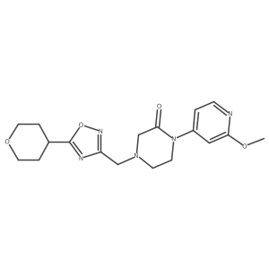 1-(2-Methoxypyridin-4-yl)-4-{[5-(oxan-4-yl)-1,2,4-oxadiazol-3-yl]methyl}piperazin-2-one Structure