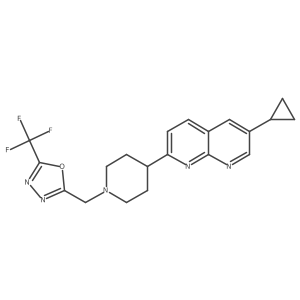 6-Cyclopropyl-2-(1-{[5-(trifluoromethyl)-1,3,4-oxadiazol-2-yl]methyl}piperidin-4-yl)-1,8-naphthyridine Structure