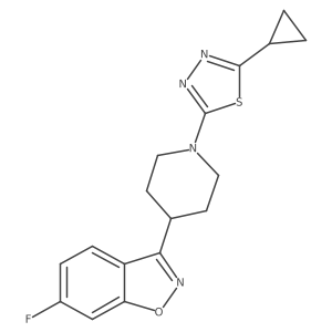 3-[1-(5-Cyclopropyl-1,3,4-thiadiazol-2-yl)piperidin-4-yl]-6-fluoro-1,2-benzoxazole结构式