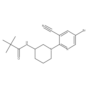 N-[1-(5-bromo-3-cyanopyridin-2-yl)piperidin-3-yl]-2,2-dimethylpropanamide结构式