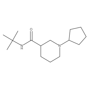 N-tert-butyl-1-cyclopentylpiperidine-3-carboxamide结构式