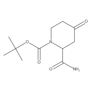 tert-butyl(S)-2-carbamoyl-4-oxopiperidine-1-carboxylate结构式