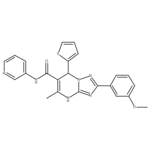 2-(3-methoxyphenyl)-5-methyl-N-(pyridin-3-yl)-7-(thiophen-2-yl)-4,7-dihydro-[1,2,4]triazolo[1,5-a]pyrimidine-6-carboxamide结构式