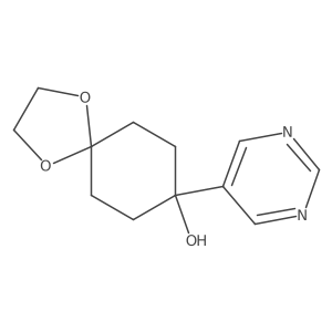 8-Pyrimidin-5-yl-1,4-dioxaspiro[4,5]decan-8-ol结构式