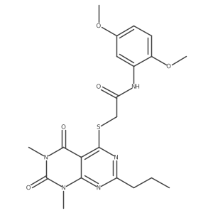 N-(2,5-dimethoxyphenyl)-2-((6,8-dimethyl-5,7-dioxo-2-propyl-5,6,7,8-tetrahydropyrimido[4,5-d]pyrimidin-4-yl)thio)acetamide结构式