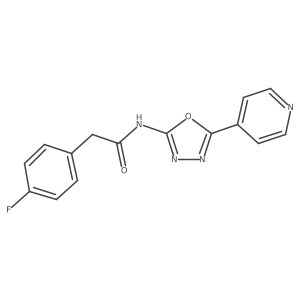 2-(4-fluorophenyl)-N-(5-(pyridin-4-yl)-1,3,4-oxadiazol-2-yl)acetamide结构式
