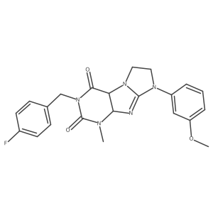 2-[(4-Fluorophenyl)methyl]-6-(3-methoxyphenyl)-4-methyl-4a,7,8,9a-tetrahydropurino[7,8-a]imidazole-1,3-dione结构式
