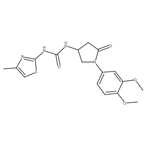 1-(1-(3,4-Dimethoxyphenyl)-5-oxopyrrolidin-3-yl)-3-(4-methylthiazol-2-yl)urea Structure