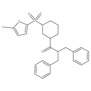 N,N-dibenzyl-1-((5-chlorothiophen-2-yl)sulfonyl)piperidine-3-carboxamide Structure