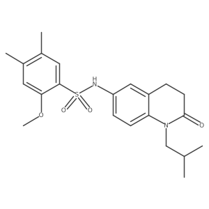 N-(1-isobutyl-2-oxo-1,2,3,4-tetrahydroquinolin-6-yl)-2-methoxy-4,5-dimethylbenzenesulfonamide结构式