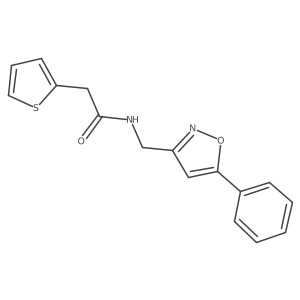 N-((5-phenylisoxazol-3-yl)methyl)-2-(thiophen-2-yl)acetamide结构式
