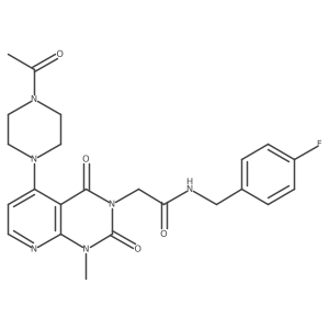 2-(5-(4-acetylpiperazin-1-yl)-1-methyl-2,4-dioxo-1,2-dihydropyrido[2,3-d]pyrimidin-3(4H)-yl)-N-(4-fluorobenzyl)acetamide Structure