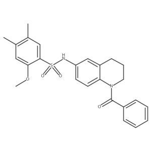 N-(1-benzoyl-1,2,3,4-tetrahydroquinolin-6-yl)-2-methoxy-4,5-dimethylbenzene-1-sulfonamide Structure