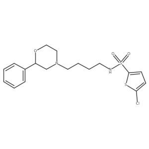 5-chloro-N-(4-(2-phenylmorpholino)butyl)thiophene-2-sulfonamide结构式