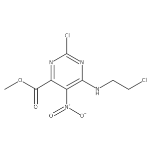 Methyl 2-chloro-6-((2-chloroethyl)amino)-5-nitropyrimidine-4-carboxylate Structure