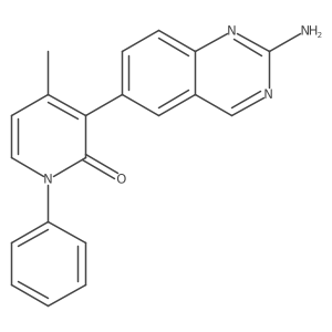 3-(2-aminoquinazolin-6-yl)-4-methyl-1-phenylpyridin-2(1H)-one结构式