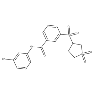 N-(3-bromophenyl)-3-[(1,1-dioxidotetrahydrothiophen-3-yl)sulfonyl]benzamide结构式