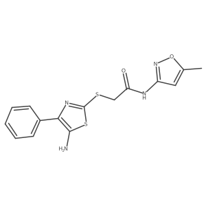 2-((5-amino-4-phenylthiazol-2-yl)thio)-N-(5-methylisoxazol-3-yl)acetamide Structure
