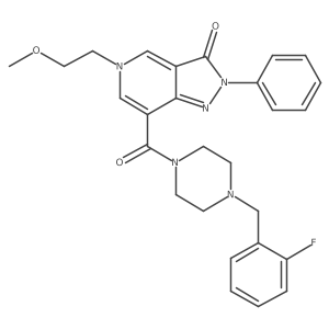 7-(4-(2-fluorobenzyl)piperazine-1-carbonyl)-5-(2-methoxyethyl)-2-phenyl-2H-pyrazolo[4,3-c]pyridin-3(5H)-one结构式
