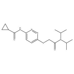 N-[6-({[bis(propan-2-yl)carbamoyl]methyl}sulfanyl)pyridazin-3-yl]cyclopropanecarboxamide结构式