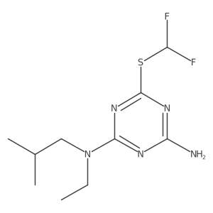 6-(difluoromethylsulfanyl)-2-N-ethyl-2-N-(2-methylpropyl)-1,3,5-triazine-2,4-diamine结构式
