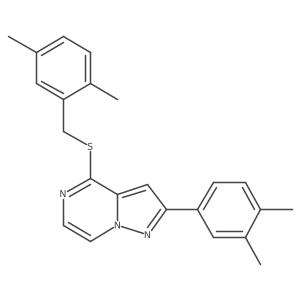 2-(3,4-Dimethylphenyl)-4-{[(2,5-dimethylphenyl)methyl]sulfanyl}pyrazolo[1,5-A]pyrazine结构式