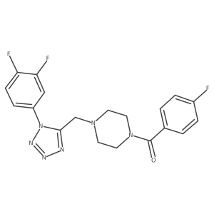 O=C(c1ccc(F)cc1)N1CCN(Cc2nnnn2-c2ccc(F)c(F)c2)CC1结构式