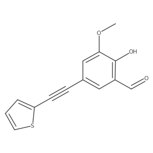 2-Hydroxy-3-methoxy-5-[2-(2-thienyl)ethynyl]benzaldehyde结构式