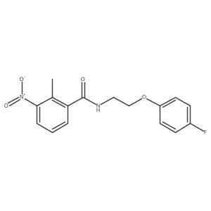 Cc1c(C(=O)NCCOc2ccc(F)cc2)cccc1[N+](=O)[O-]结构式