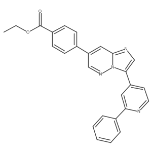 4-[3-(2-Phenylpyridin-4-yl)-imidazo[1,2-b]pyridazin-7-yl]-benzoic acid ethyl ester结构式