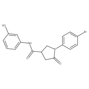 1-(4-bromophenyl)-N-(3-hydroxyphenyl)-5-oxopyrrolidine-3-carboxamide结构式