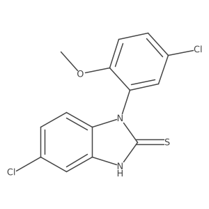 5-Chloro-1-(5-chloro-2-methoxyphenyl)-1,3-dihydro-2H-benzimidazole-2-thione结构式