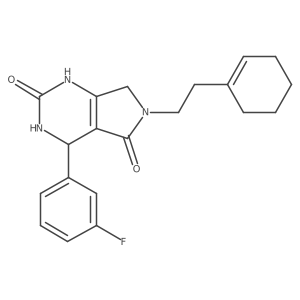 6-(2-(cyclohex-1-en-1-yl)ethyl)-4-(3-fluorophenyl)-3,4,6,7-tetrahydro-1H-pyrrolo[3,4-d]pyrimidine-2,5-dione结构式