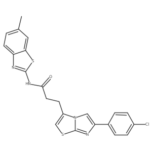 3-(6-(4-chlorophenyl)imidazo[2,1-b]thiazol-3-yl)-N-(6-methylbenzo[d]thiazol-2-yl)propanamide Structure