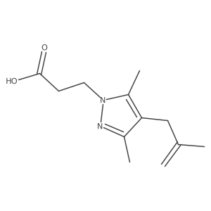 3-[3,5-dimethyl-4-(2-methylprop-2-en-1-yl)-1H-pyrazol-1-yl]propanoic acid Structure