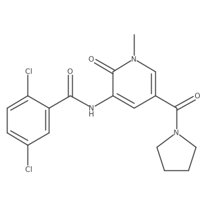 2,5-dichloro-N-(1-methyl-2-oxo-5-(pyrrolidine-1-carbonyl)-1,2-dihydropyridin-3-yl)benzamide Structure