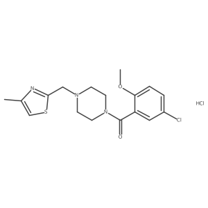 (5-Chloro-2-methoxyphenyl)(4-((4-methylthiazol-2-yl)methyl)piperazin-1-yl)methanone hydrochloride Structure