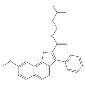 8-methoxy-N-(3-methylbutyl)-3-phenylthieno[3,2-c]quinoline-2-carboxamide Structure