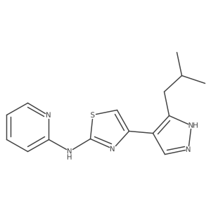 4-[5-(2-methylpropyl)-1H-pyrazol-4-yl]-N-pyridin-2-yl-1,3-thiazol-2-amine Structure