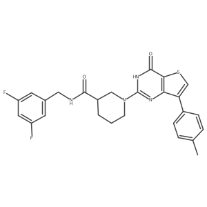 N-(3,5-difluorobenzyl)-1-[7-(4-methylphenyl)-4-oxo-3,4-dihydrothieno[3,2-d]pyrimidin-2-yl]piperidine-3-carboxamide结构式