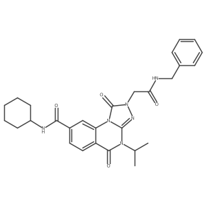 2-(2-(benzylamino)-2-oxoethyl)-N-cyclohexyl-4-isopropyl-1,5-dioxo-1,2,4,5-tetrahydro-[1,2,4]triazolo[4,3-a]quinazoline-8-carboxamide结构式