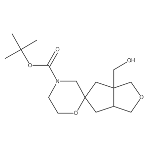 Spiro[1H-cyclopenta[c]furan-5(3H),2a(2)-morpholine]-4a(2)-carboxylic acid, tetrahydro-3a-(hydroxymethyl)-, 1,1-dimethylethyl ester, (2a(2)R,3aR,6aS)-rel-结构式