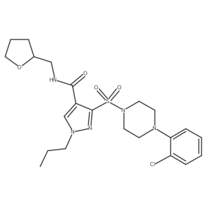 3-((4-(2-chlorophenyl)piperazin-1-yl)sulfonyl)-1-propyl-N-((tetrahydrofuran-2-yl)methyl)-1H-pyrazole-4-carboxamide Structure
