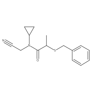 2-(benzylsulfanyl)-N-(cyanomethyl)-N-cyclopropylpropanamide Structure